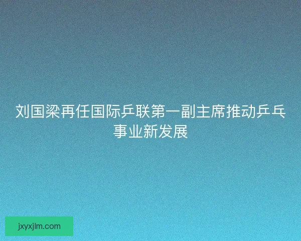 刘国梁再任国际乒联第一副主席推动乒乓事业新发展